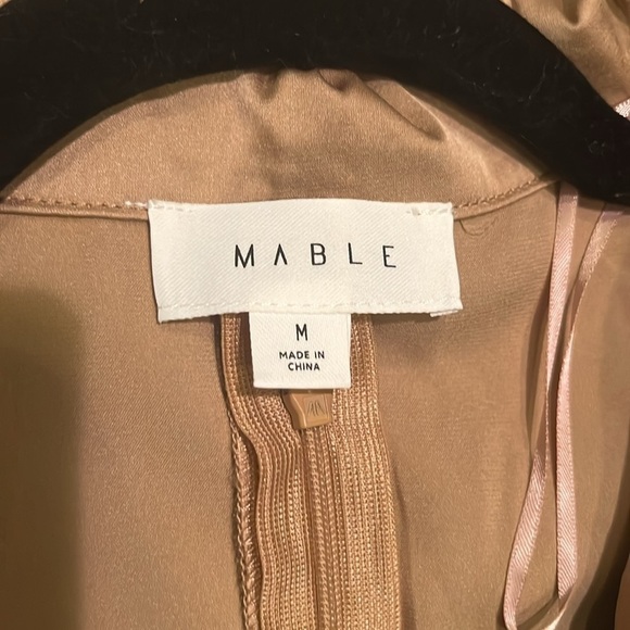 Anthropologie Mable Satin Twist Front Cutout Mini Shirt Dress Size M - Picture 3 of 8